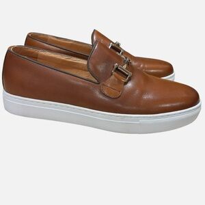 Marc Nolan Boardwalk Shoes Men's 7 Slip On Loafers Casual Leather Horse bit EUC